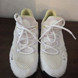 Nike White and Purple Metcon Sneakers